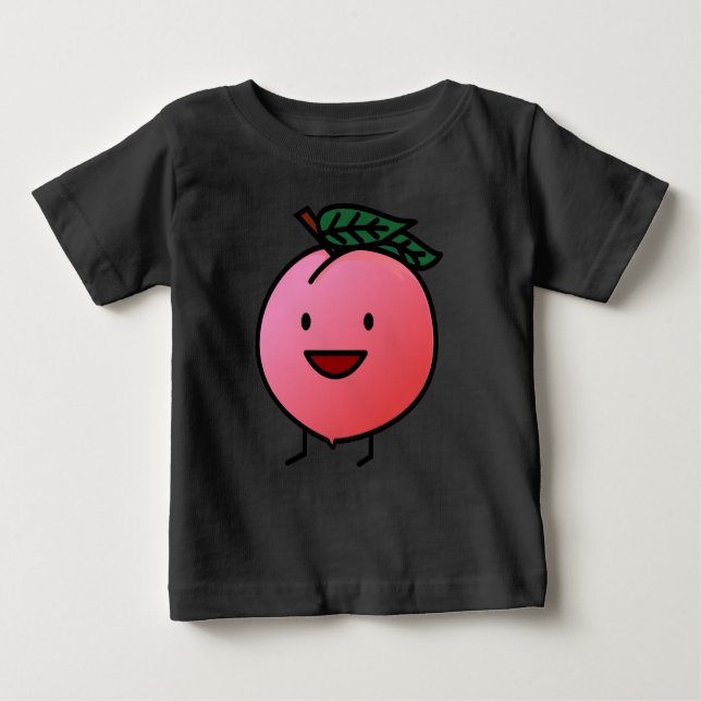 T-shirt Pour Bébé Bro design Peach Peach Peach Rose Happy Smily (Devant)