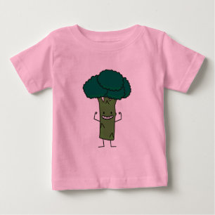 T-shirt Pour Bébé Brocoli fléchissant le légume heureux de vert de