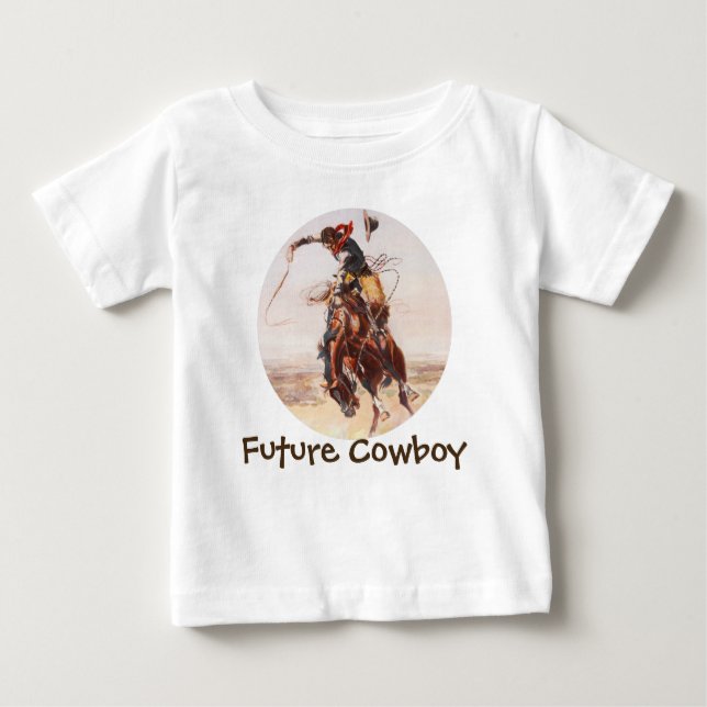 T-shirt Pour Bébé Bronc Rider "Future Cowboy" (Devant)