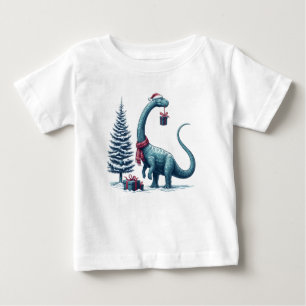 T-shirt Pour Bébé Brontosaurus dinosaure de Noël