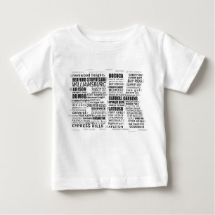 T-shirt Pour Bébé Brooklyn BK NYC Word Art Map
