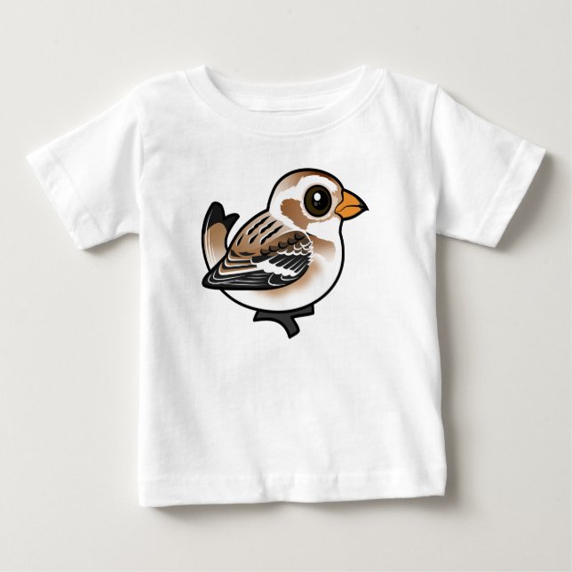 T-shirt Pour Bébé Bruant des neiges Birdorable (Devant)