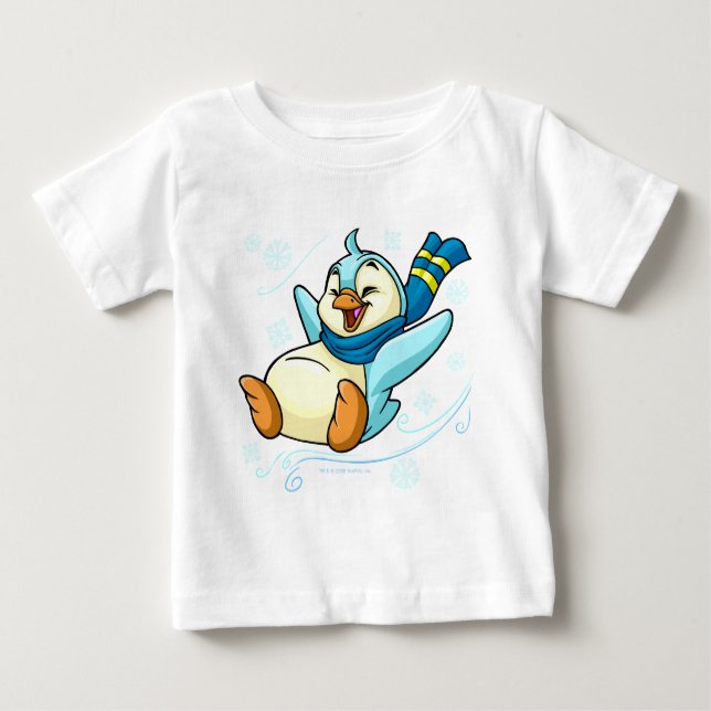 T-shirt Pour Bébé Bruce bleu glissant à travers la glace (Devant)