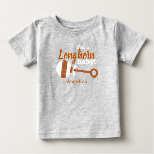 T-shirt Pour Bébé Brûlé Orange Plaid Rattle Longhorn