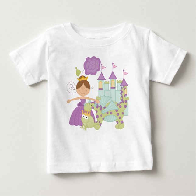 T-shirt Pour Bébé Brunette Princesse (Devant)