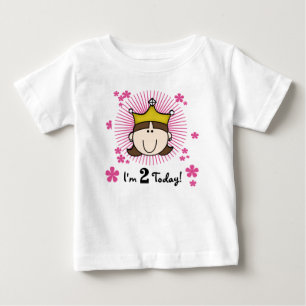 T-shirt Pour Bébé Brunette Princesse 2e anniversaire