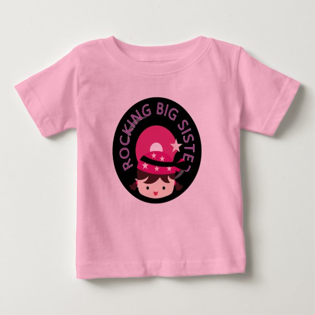 T-shirt Pour Bébé Brunette Rocking Big Sister (Devant)
