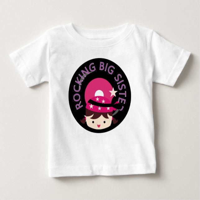 T-shirt Pour Bébé Brunette Rocking Big Sister (Devant)