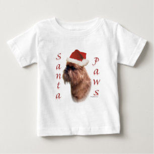 T-shirt Pour Bébé Bruxelles Griffon Père Noël Paws