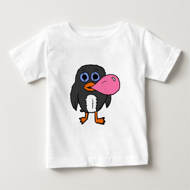 T-shirt Pour Bébé Bubblegum bulle soufflant Penguin (Devant)