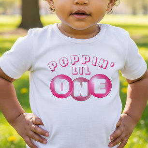 T-shirt Pour Bébé Bubblegum Pink Poppin Fille 1er fête d'anniversair