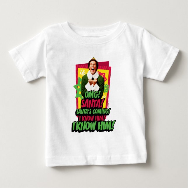 T-shirt Pour Bébé Buddy l'Elfe | OMG ! PÈRE NOËL ! (Devant)