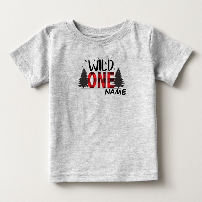 T-shirt Pour Bébé buffle sauvage a plu premier anniversaire (Devant)