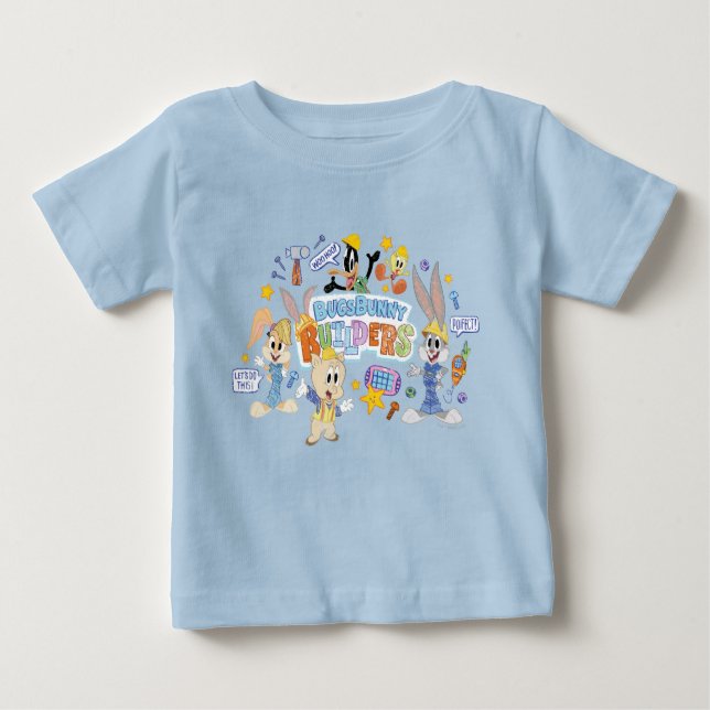 T-shirt Pour Bébé BUGS BUNNY BUILDERS™| Group Sketch Art (Devant)