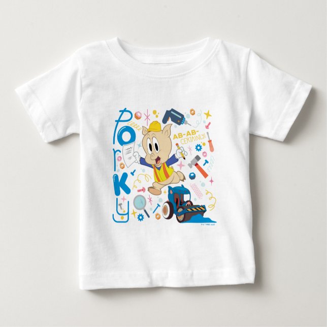 T-shirt Pour Bébé BUGS BUNNY BUILDERS™| Porky Pig Work Tools (Devant)