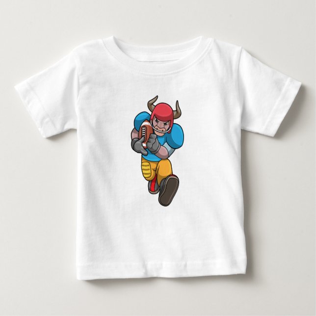 T-shirt Pour Bébé Bull à Sports avec Football & Casque (Devant)
