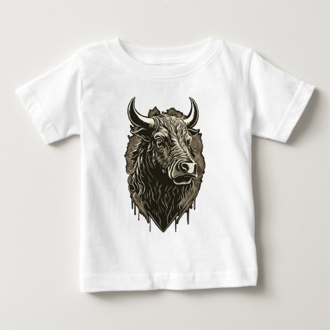 T-shirt Pour Bébé Bull Portrait (Devant)