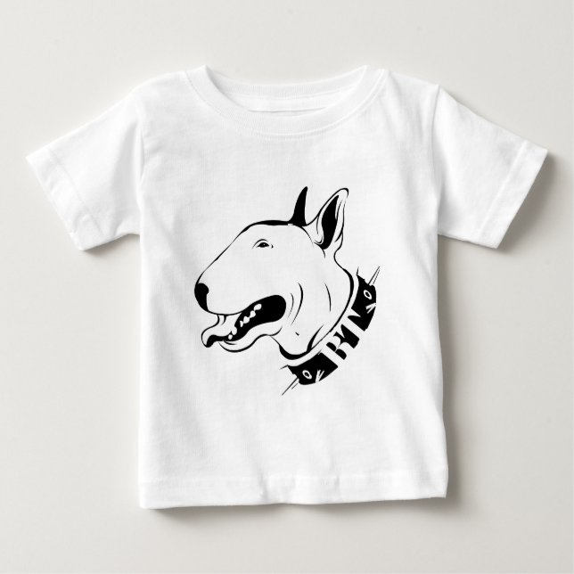 T-shirt Pour Bébé Bull-terrier heureux (Devant)