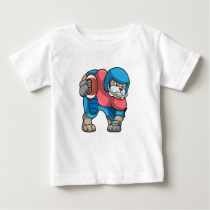 T-shirt Pour Bébé Bulldog au sport avec football et casque