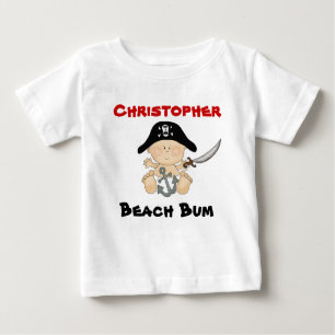 T-shirt Pour Bébé Bum de plage personnalisé Baby Pirate Tee ~ Garçon