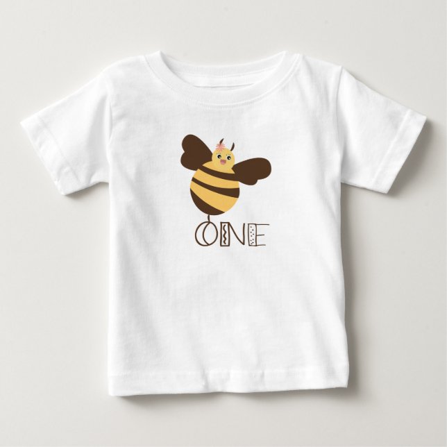 T-shirt Pour Bébé Bumble Bee Premier Anniversaire (Devant)