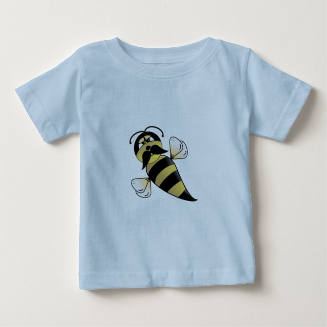T-shirt Pour Bébé Bumble Bee with Mustache (Devant)