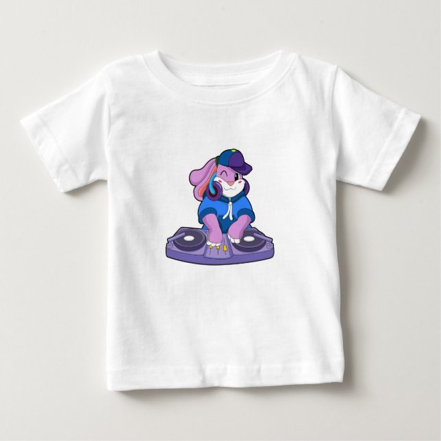 T-shirt Pour Bébé Bunny comme musicien avec mixeur (Devant)