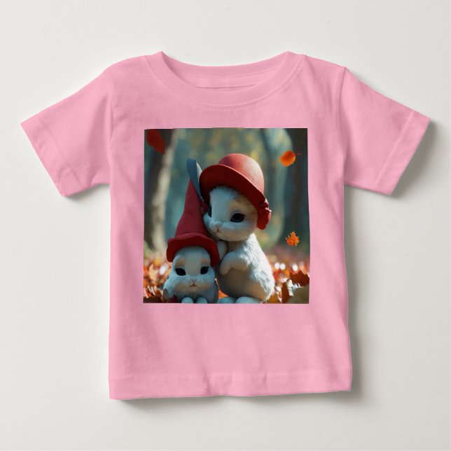 T-shirt Pour Bébé Bunny Duo dans le style Pixar Baby Tee (Devant)