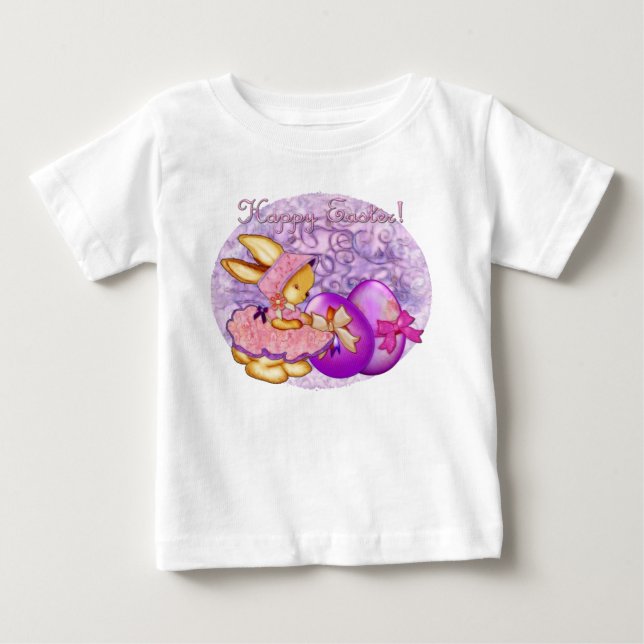 T-shirt Pour Bébé Bunny Hop Pâques (Devant)