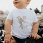 T-shirt Pour Bébé Bunny Premier anniversaire<br><div class="desc">Un lapin lapin doux avec une couronne florale, tenant un ballon rose. Parfait pour votre fête "Quelqu'un est un" ! Vous pouvez remplacer le numéro 1 de la bulle par n'importe quel numéro, modifier tout le texte ou supprimer le numéro si vous le souhaitez. Vous pouvez également modifier la couleur...</div>
