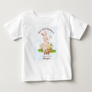 T-shirt Pour Bébé Bunny tourne un mignon bébé lapin 1er anniversaire
