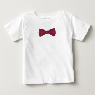 T-shirt Pour Bébé Burgundy Bow Cravate Bowtie Mariage Prom Baby Tee
