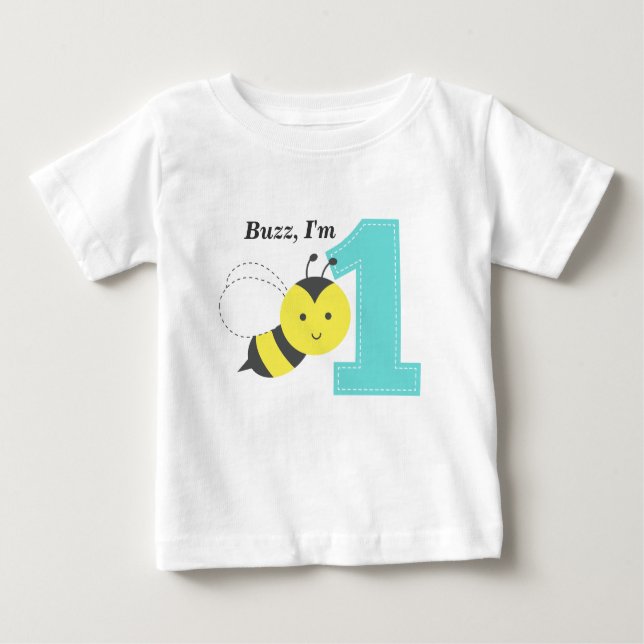 T-shirt Pour Bébé Buzz, je suis un, premier anniversaire, mignonne a (Devant)
