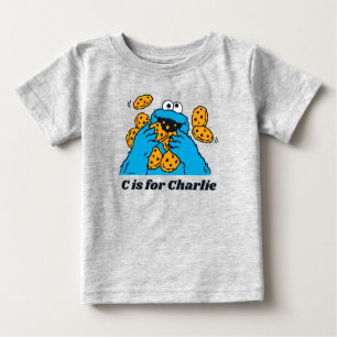 T-shirt Pour Bébé C est pour Cookie Monster Ajouter Votre Nom