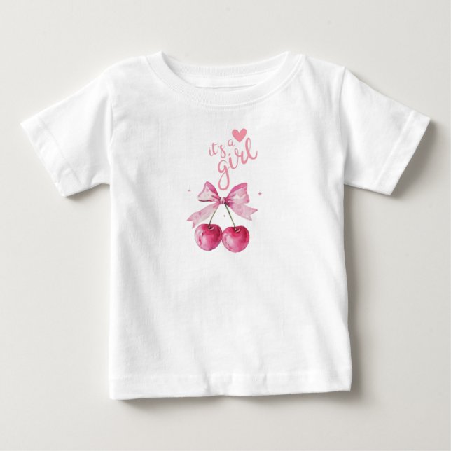T-shirt Pour Bébé C’est un T-shirt bébé cerise fille (Devant)