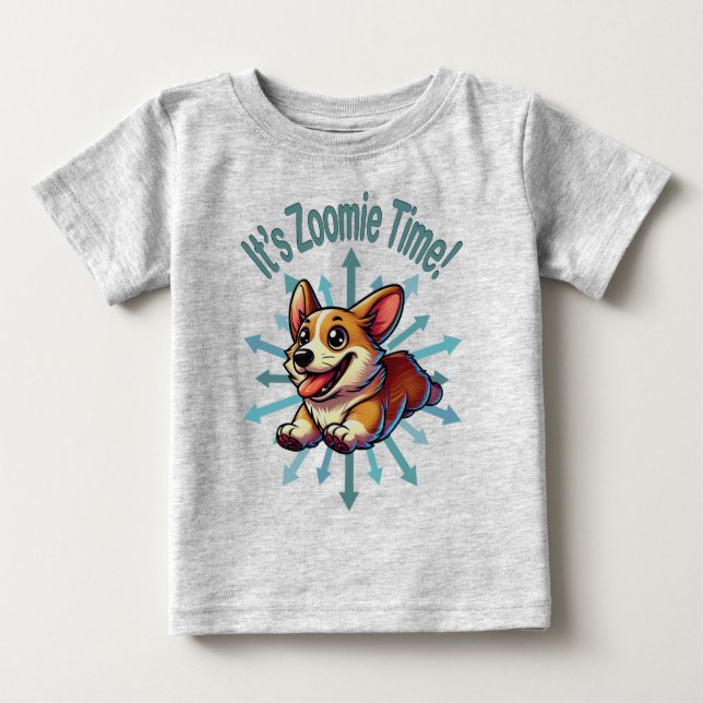 T-shirt Pour Bébé C’est Zoomie Time Corgi (Devant)