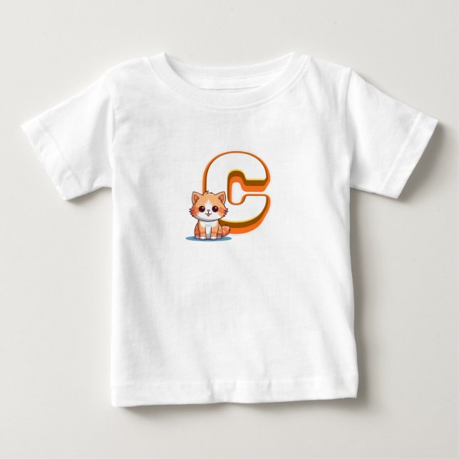 T-shirt Pour Bébé C pour chat (Devant)