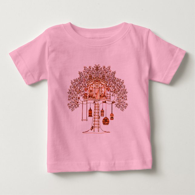 T-shirt Pour Bébé Cabane dans un arbre (Devant)