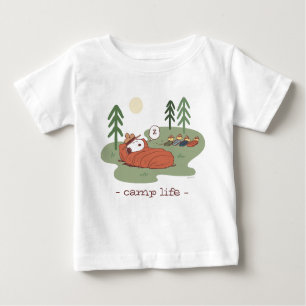 T-shirt Pour Bébé cacahuètes   Campeurs de couchage Snoopy & Woodsto