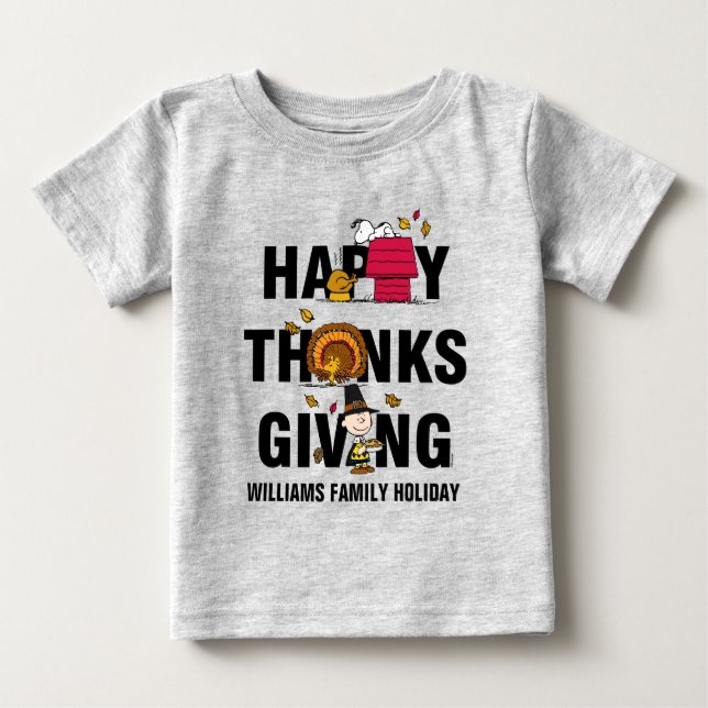 T-shirt Pour Bébé cacahuètes | Combo Bon thanksgiving (Devant)