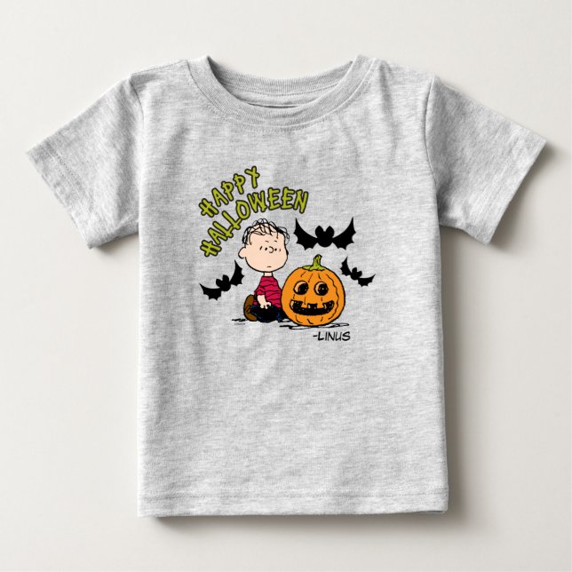 T-shirt Pour Bébé cacahuètes | Happy Halloween Linus (Devant)