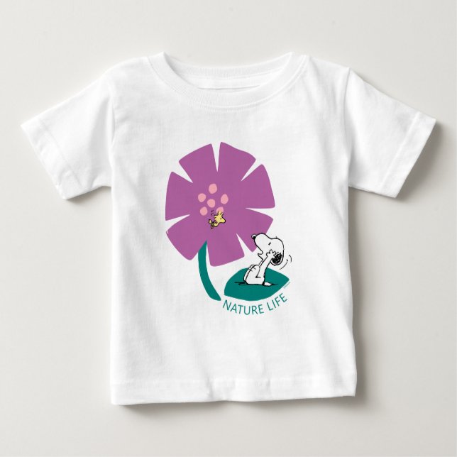 T-shirt Pour Bébé cacahuètes | Illustration de la nature Fleur pourp (Devant)