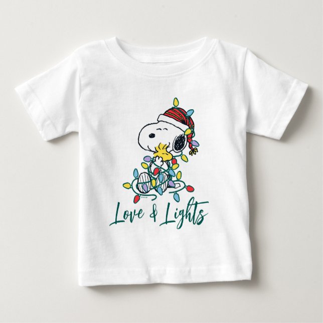T-shirt Pour Bébé cacahuètes | L'amour et les lumières de Noël (Devant)