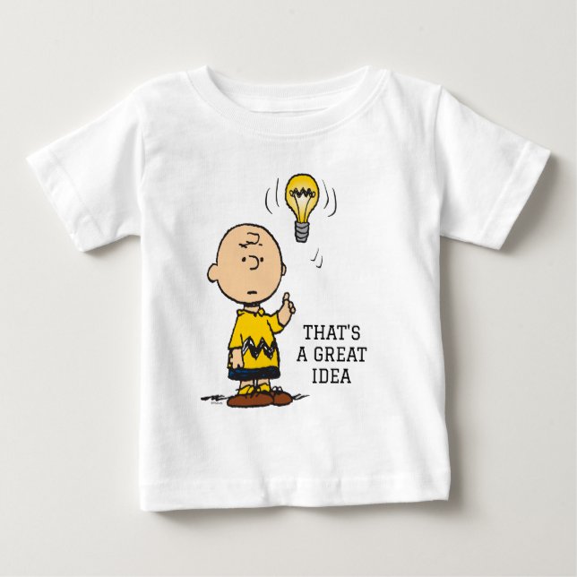T-shirt Pour Bébé cacahuètes | L'idée de l'ampoule de Charlie Brown (Devant)