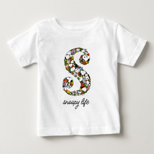 T-shirt Pour Bébé cacahuètes | S est pour Snoopy (Devant)