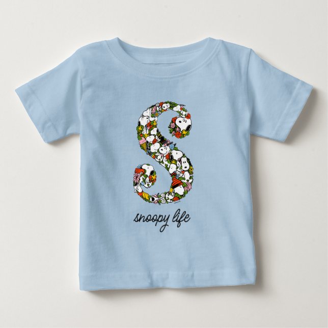 T-shirt Pour Bébé cacahuètes | S est pour Snoopy (Devant)