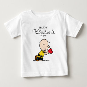T-shirt Pour Bébé cacahuètes Saint Valentin Charlie Coeur rouge Br