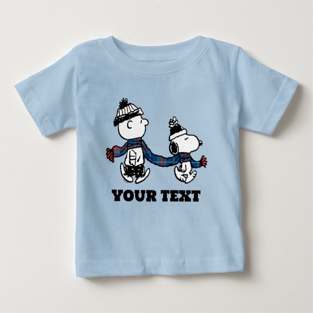 T-shirt Pour Bébé cacahuètes | Snoopy & Charlie Brown Winter Scarf (Devant)