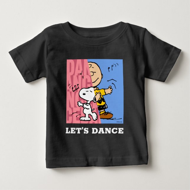 T-shirt Pour Bébé cacahuètes | Snoopy & Charlie Danse Brown mi-mi-mi (Devant)