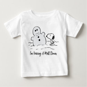 T-shirt Pour Bébé cacahuètes   Snoopy Construit Un Snowman